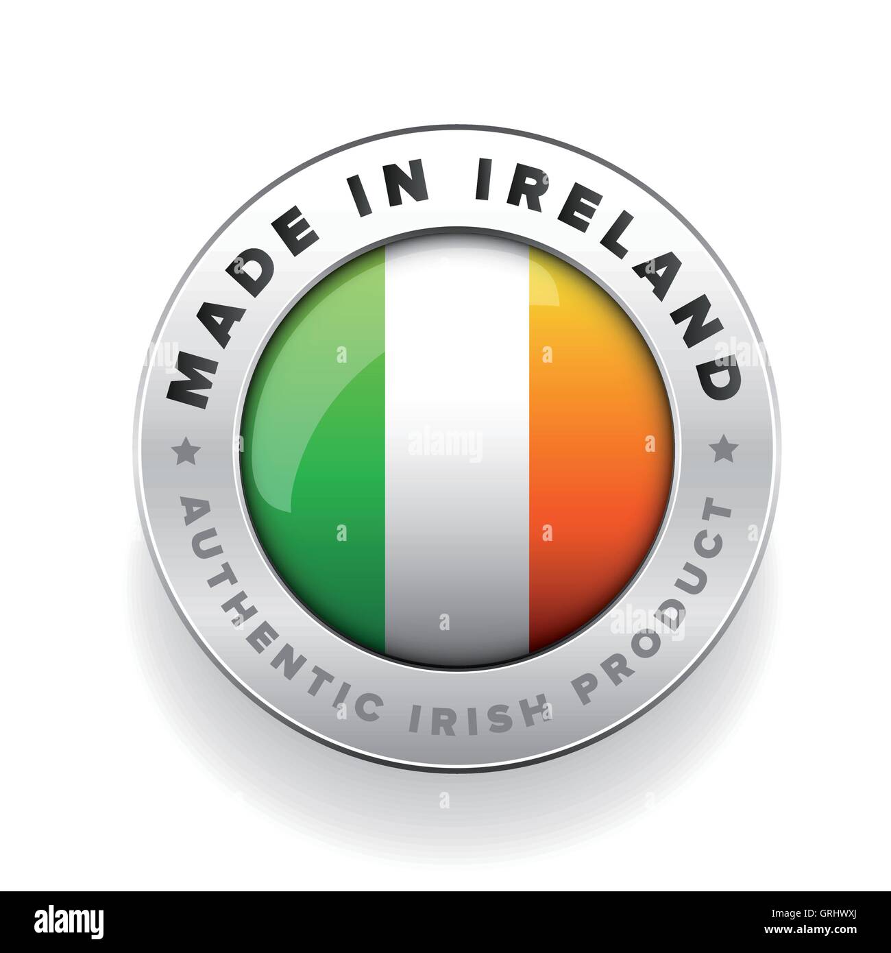 Made in Ireland button Authentic irish product Stock Vector Image