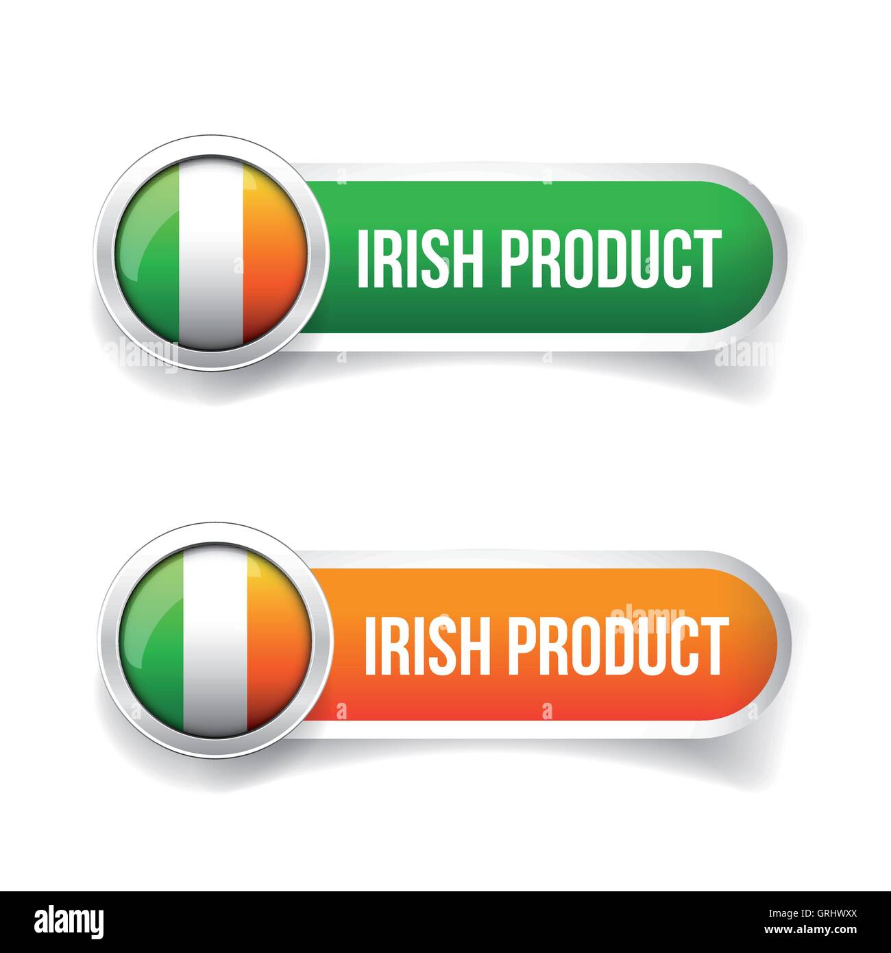 Ireland flag - Irish product button Stock Vector