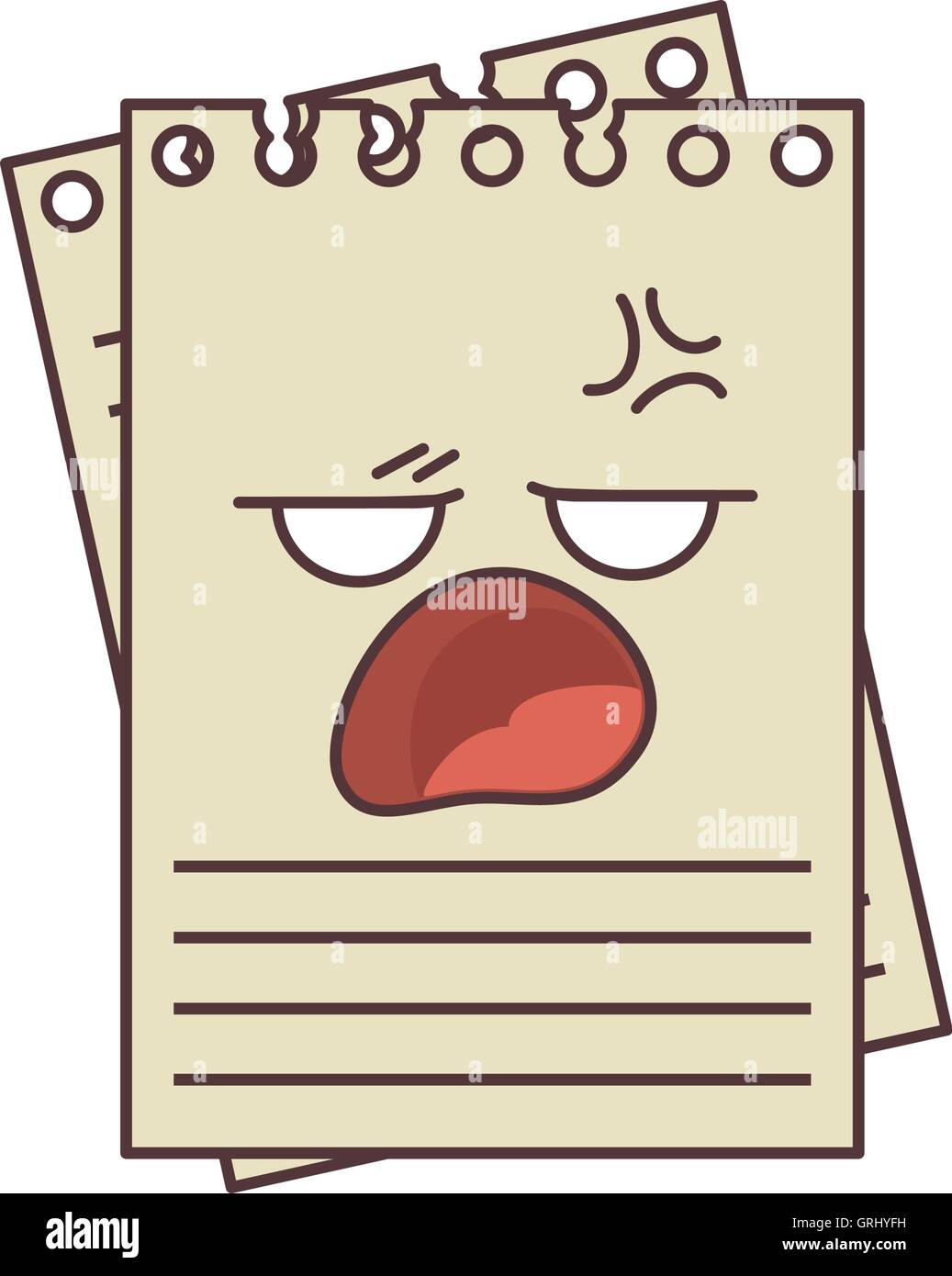 notepad page with expression face Stock Vector Image & Art - Alamy