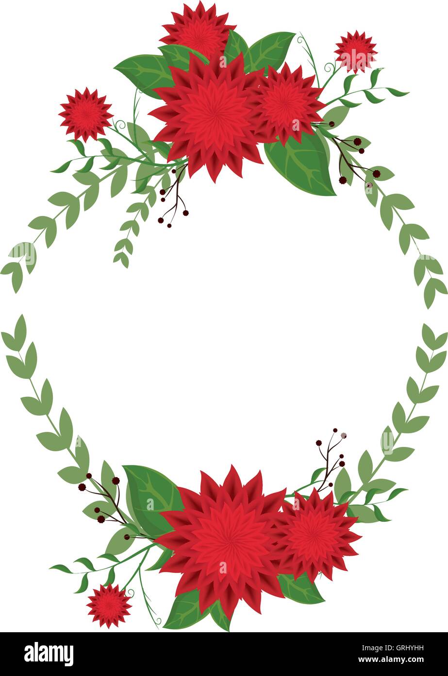 floral flowers with green leaves Stock Vector Image & Art - Alamy