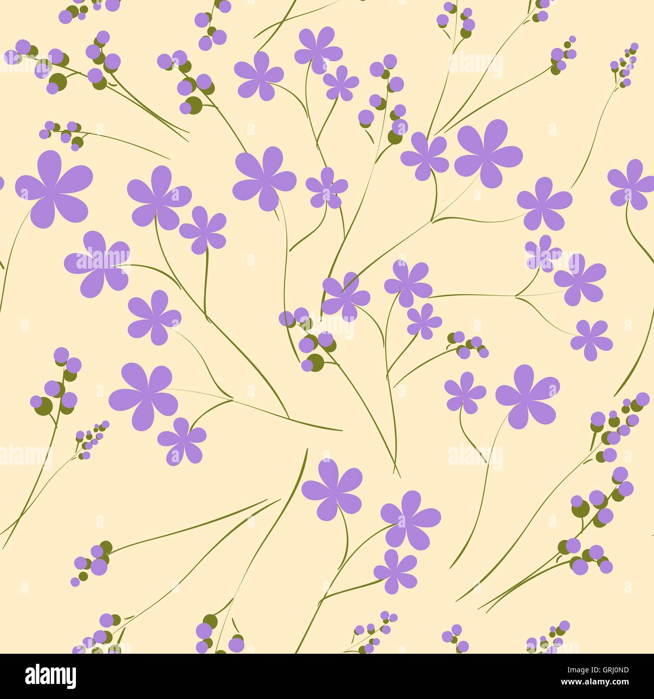 Seamless pattern with purple spring flowers. It can be used as ...