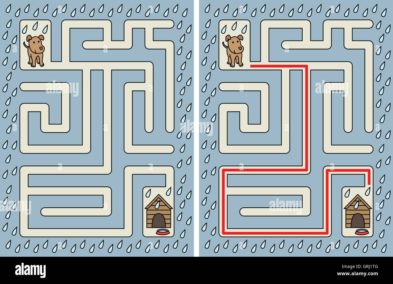 Easy dog maze Stock Vector Image & Art Alamy