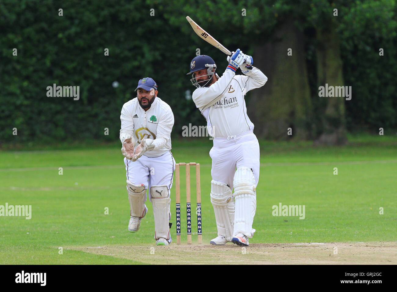 S Butt in batting action for Upminster during Upminster CC vs Orsett ...