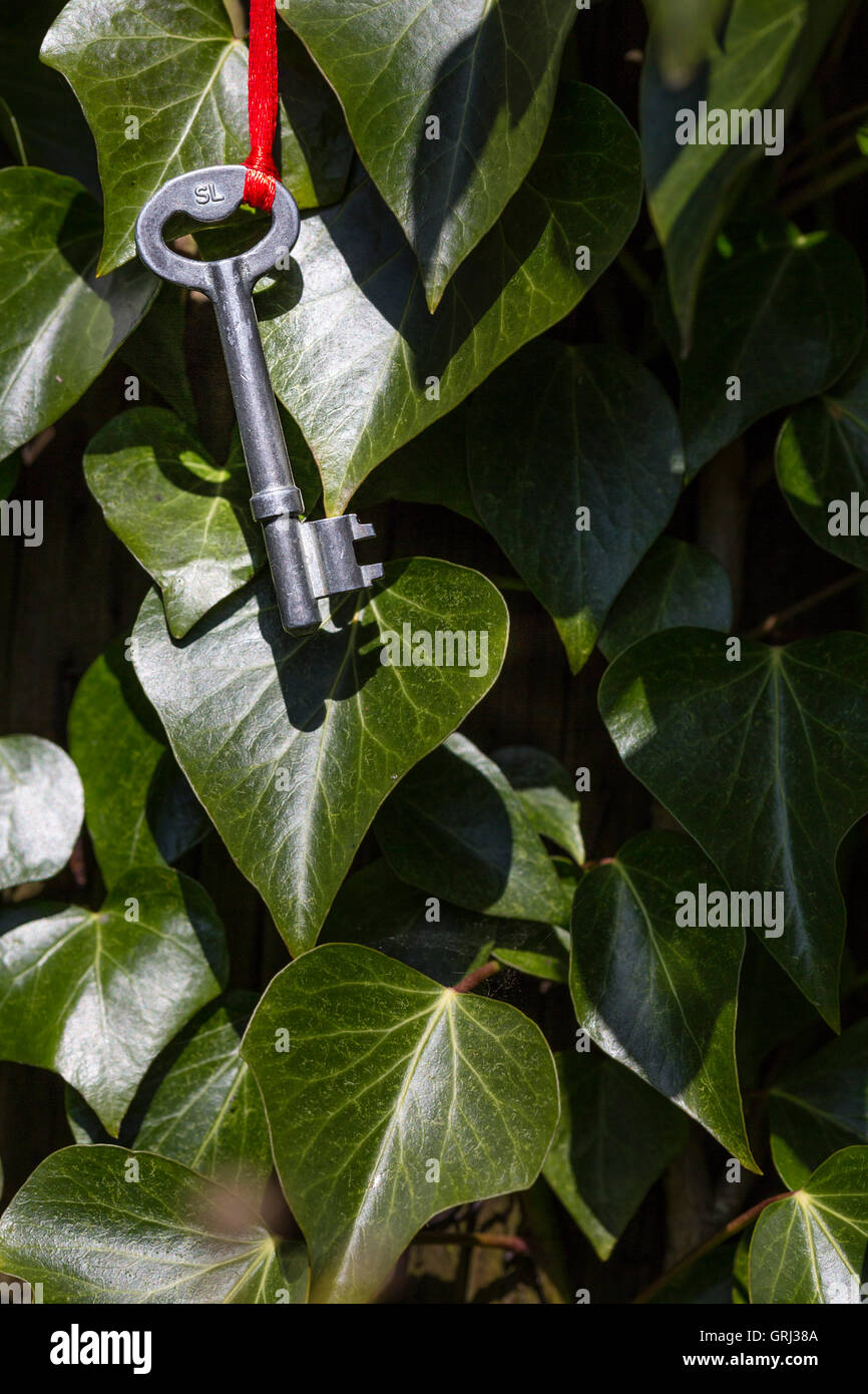 Old key with ribbon hi-res stock photography and images - Alamy