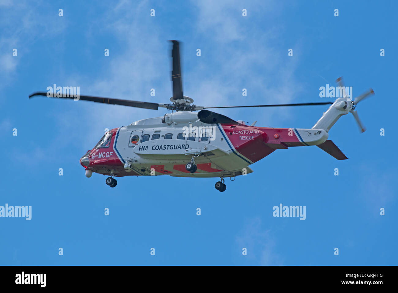 Sikorsky S-92A Coastguard SAR Helicopter (G-MCGF) based at Inverness. SCO 11,233. Stock Photo