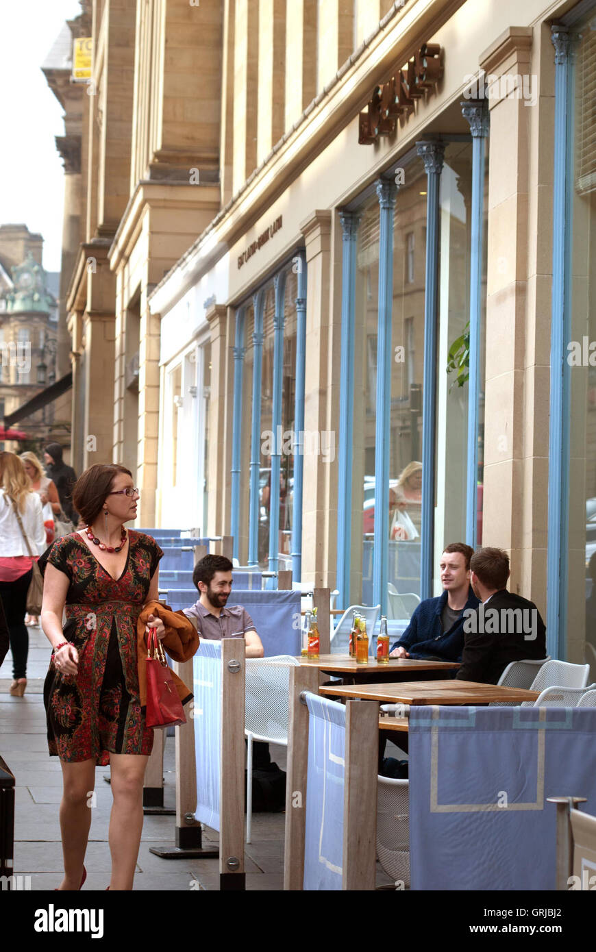 Cafe on Grey Street, Newcastle upon Tyne Stock Photo Alamy