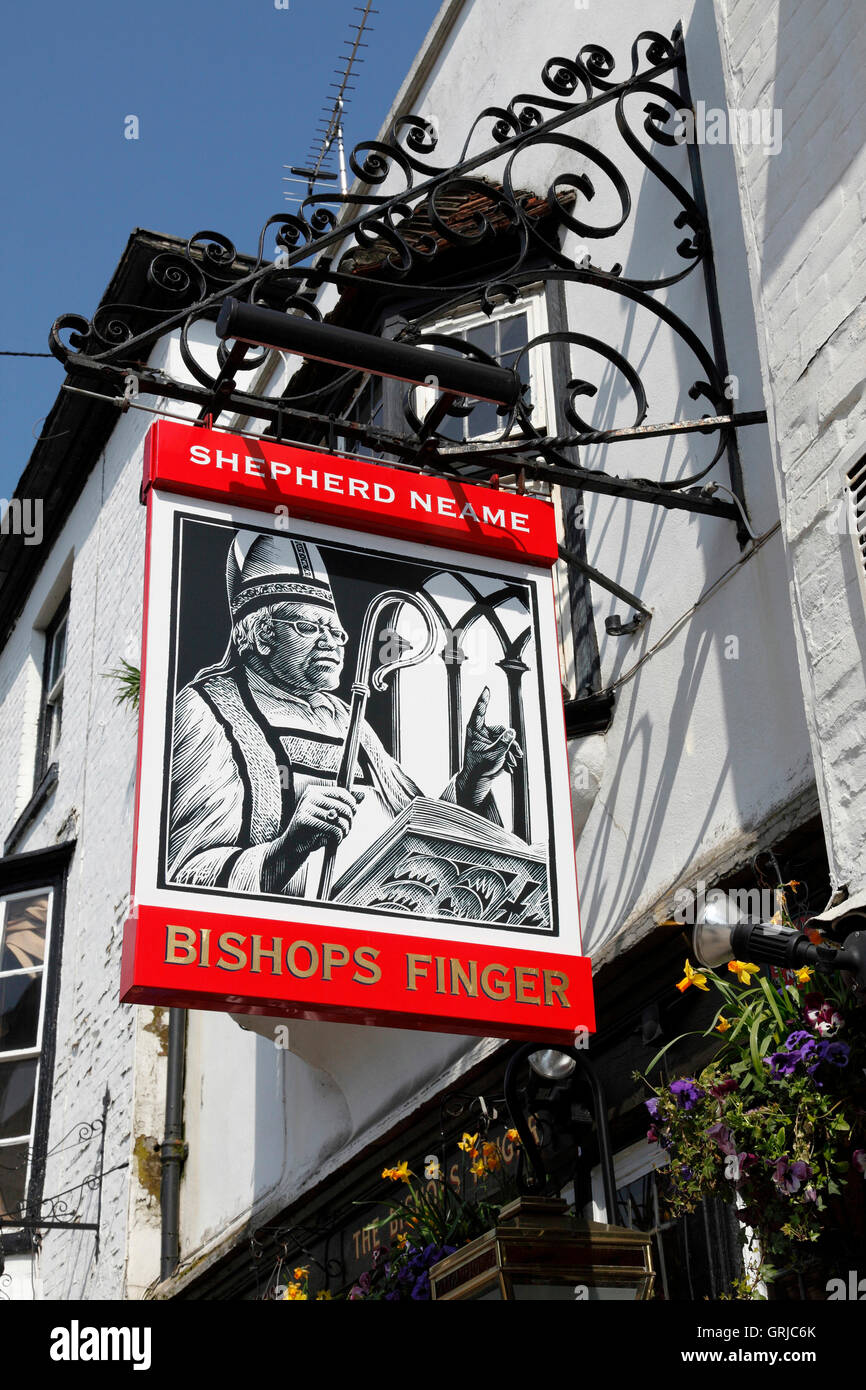 Bishops Finger Pub, Canterbury, Kent Stock Photo