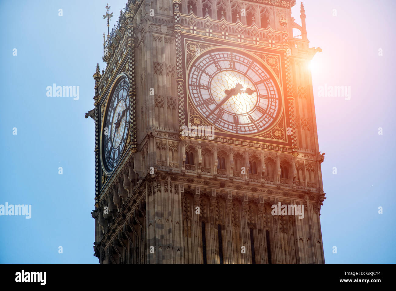 Big Ben clock tower and clock face Stock Photo Alamy