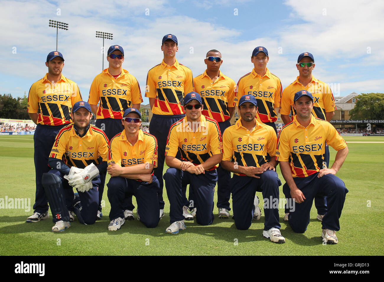 Essex players pose for a team photo before the game - Essex Eagles vs Australia - Tourist Match Cricket at the Ford County Ground, Chelmsford, Essex - 26/06/12 Stock Photo