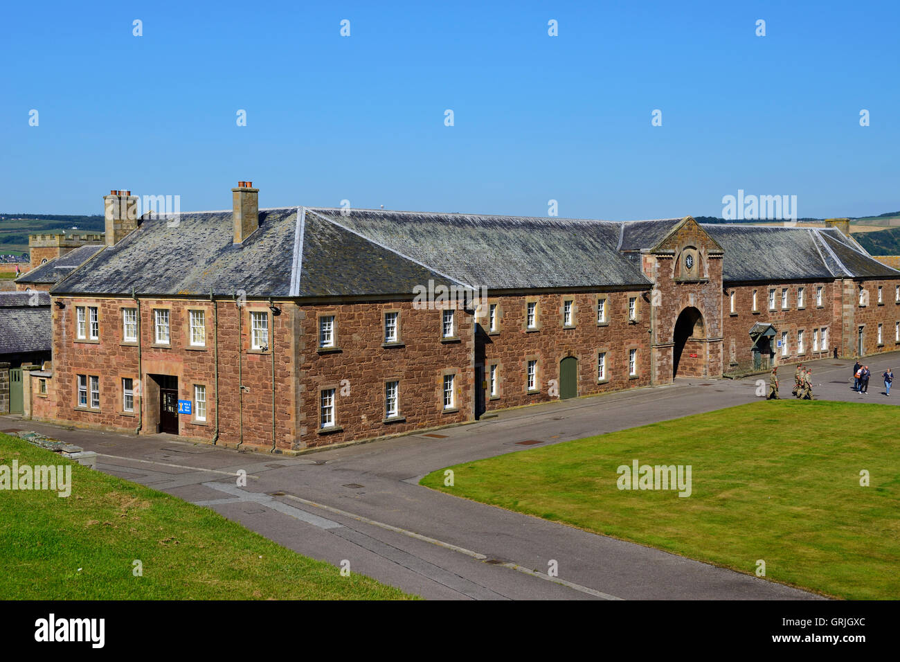 Ordnance and Provision Stores within Fort George on Moray Coast, Highland, Scotland Stock Photo