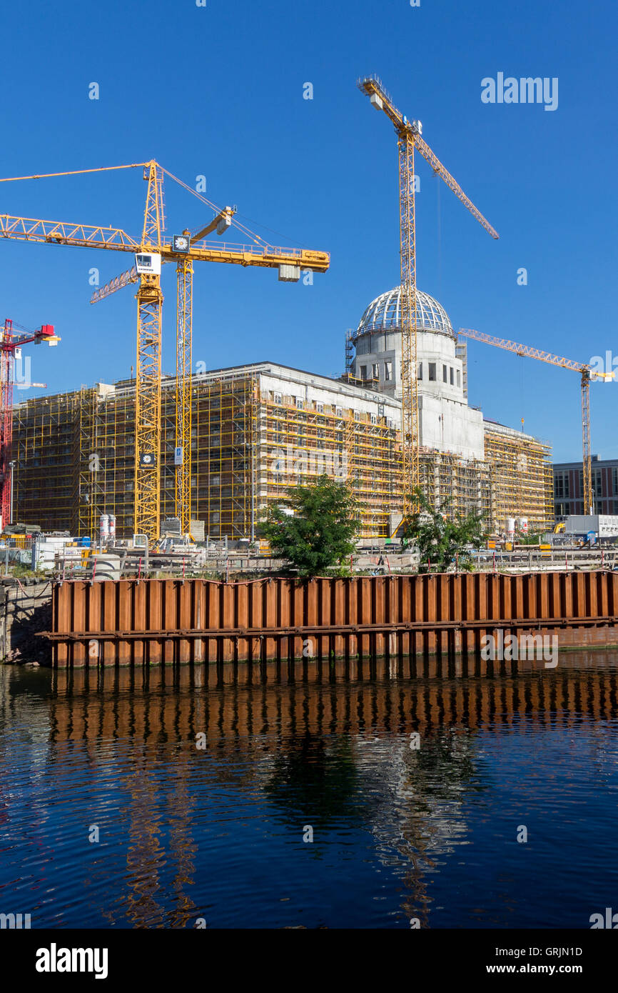 Construction site of the Berlin Palace ( Stadtschloss) / Berlin City Palace. Stock Photo