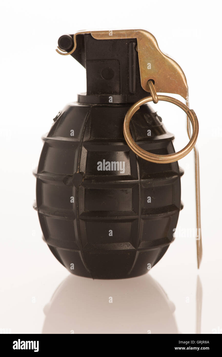 Hand grenade on a white background Stock Photo