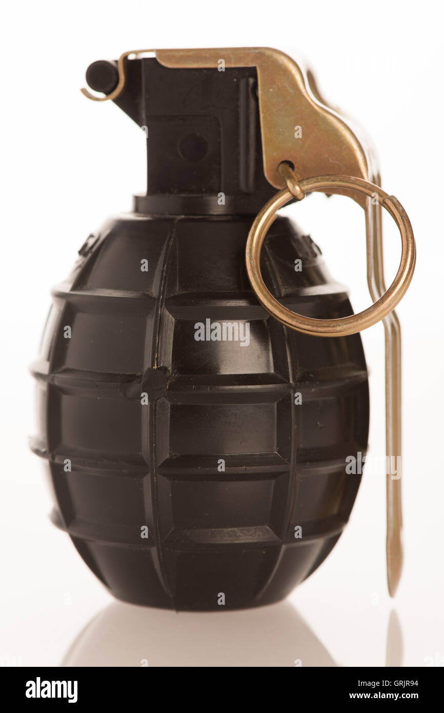 Hand grenade on a white background Stock Photo
