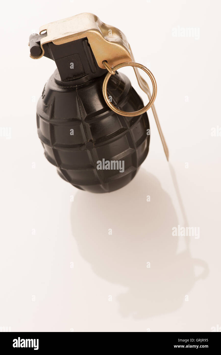 Hand grenade on a white background Stock Photo