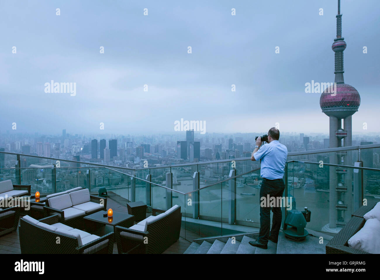 Rooftop bar at Ritz Carlton hotel in Shanghai, China Stock Photo Alamy