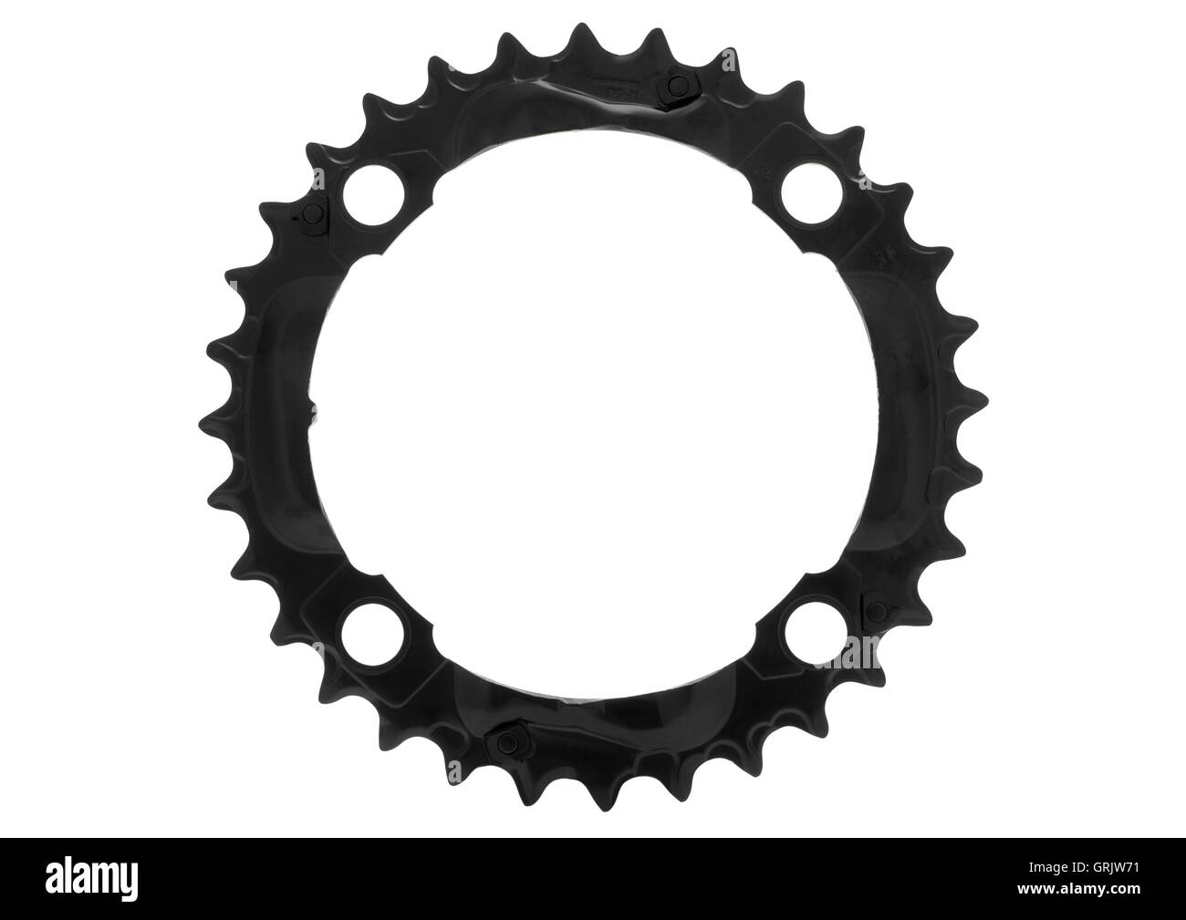 Shimano Deore SG-X M9 S-32 tooth chainring on white background Stock Photo