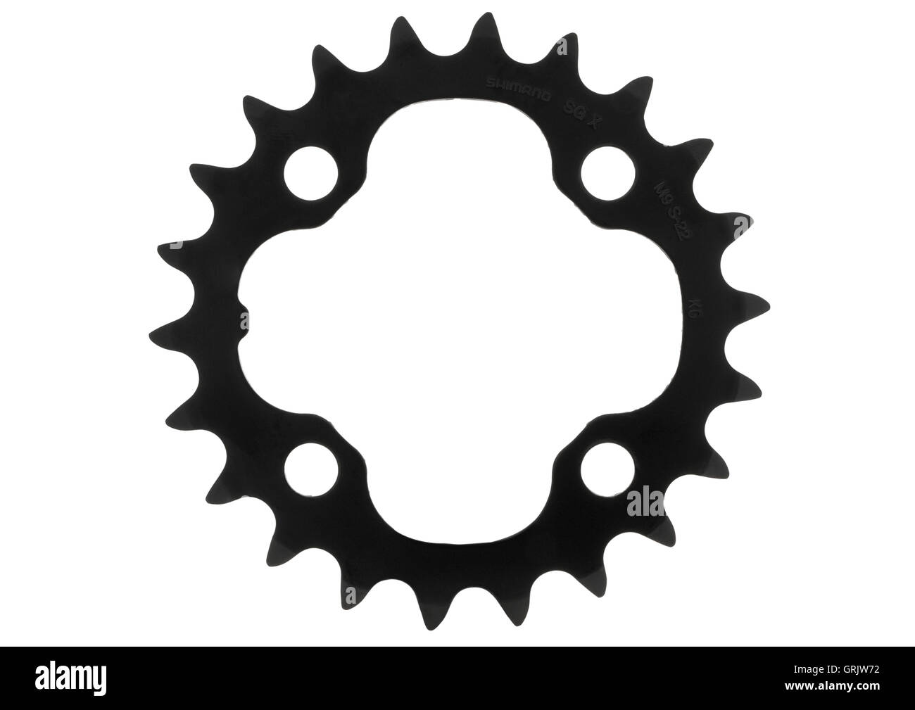 zij is gemiddelde werknemer Shimano Deore SG-X M9 S-22 tooth chainring on white background Stock Photo  - Alamy