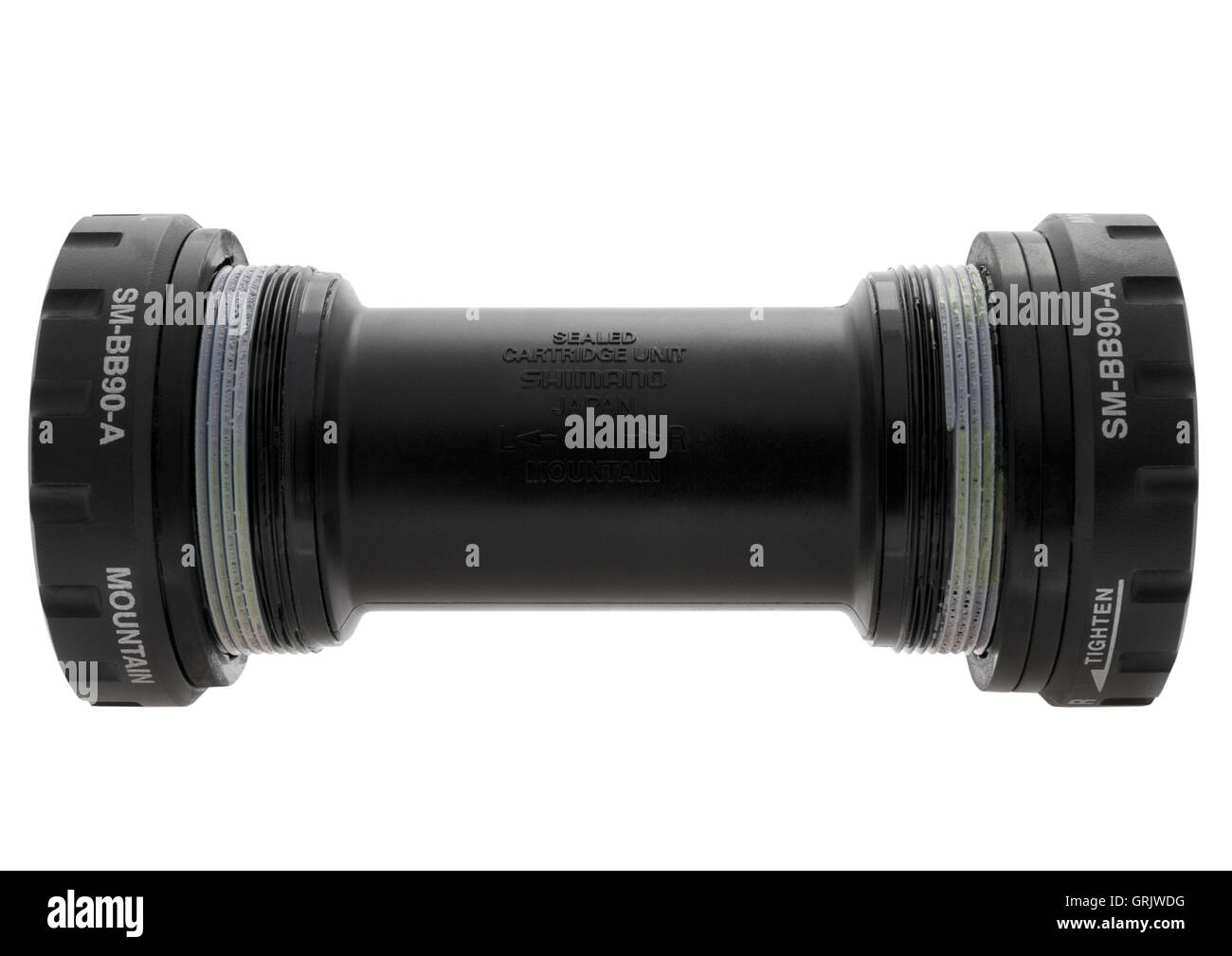 Shimano XTR SM-BB90 bottom bracket on white background Stock Photo