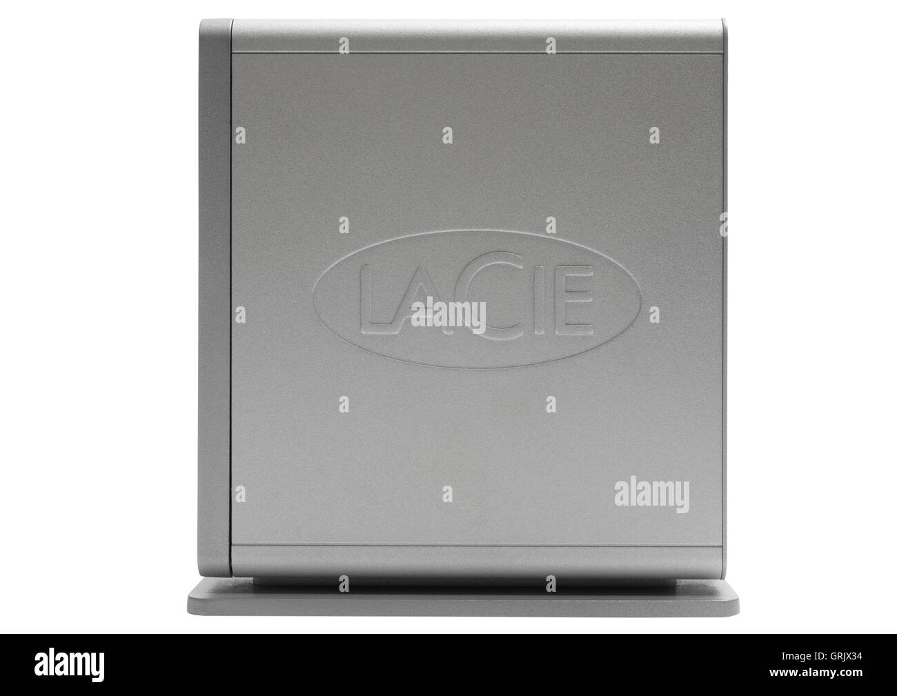 Lacie external hard disk drive case on white background Stock Photo Alamy