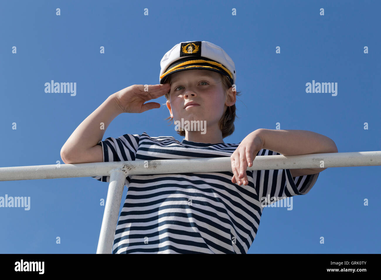 young captain saluting Stock Photo - Alamy