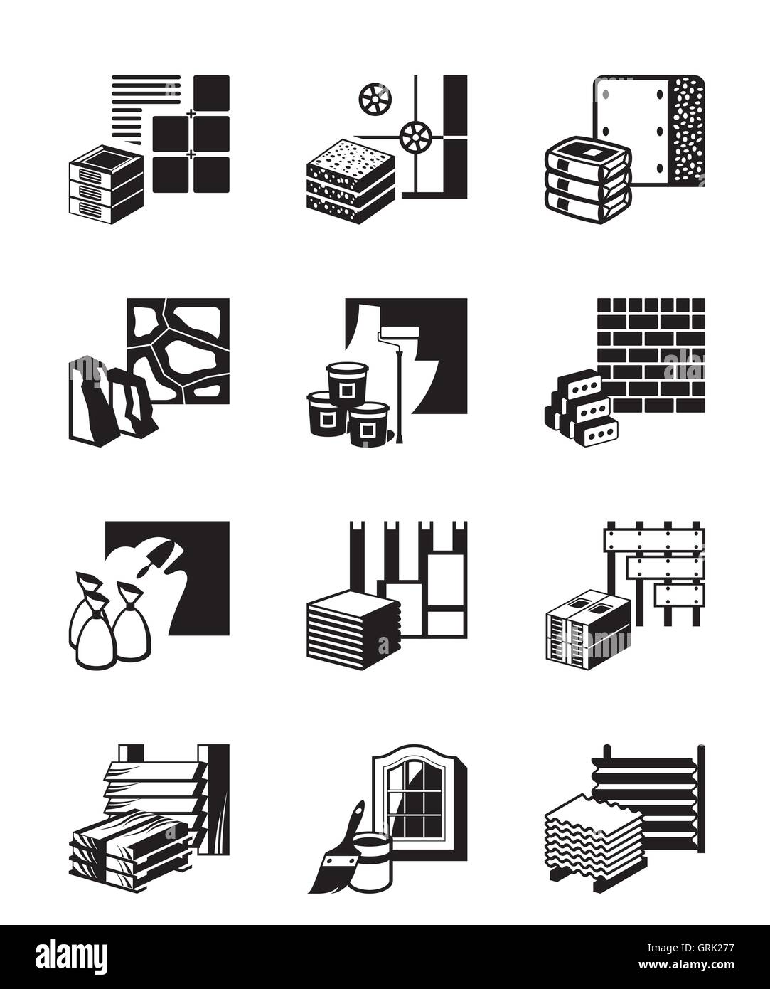 Construction materials and building details - vector illustration Stock Vector
