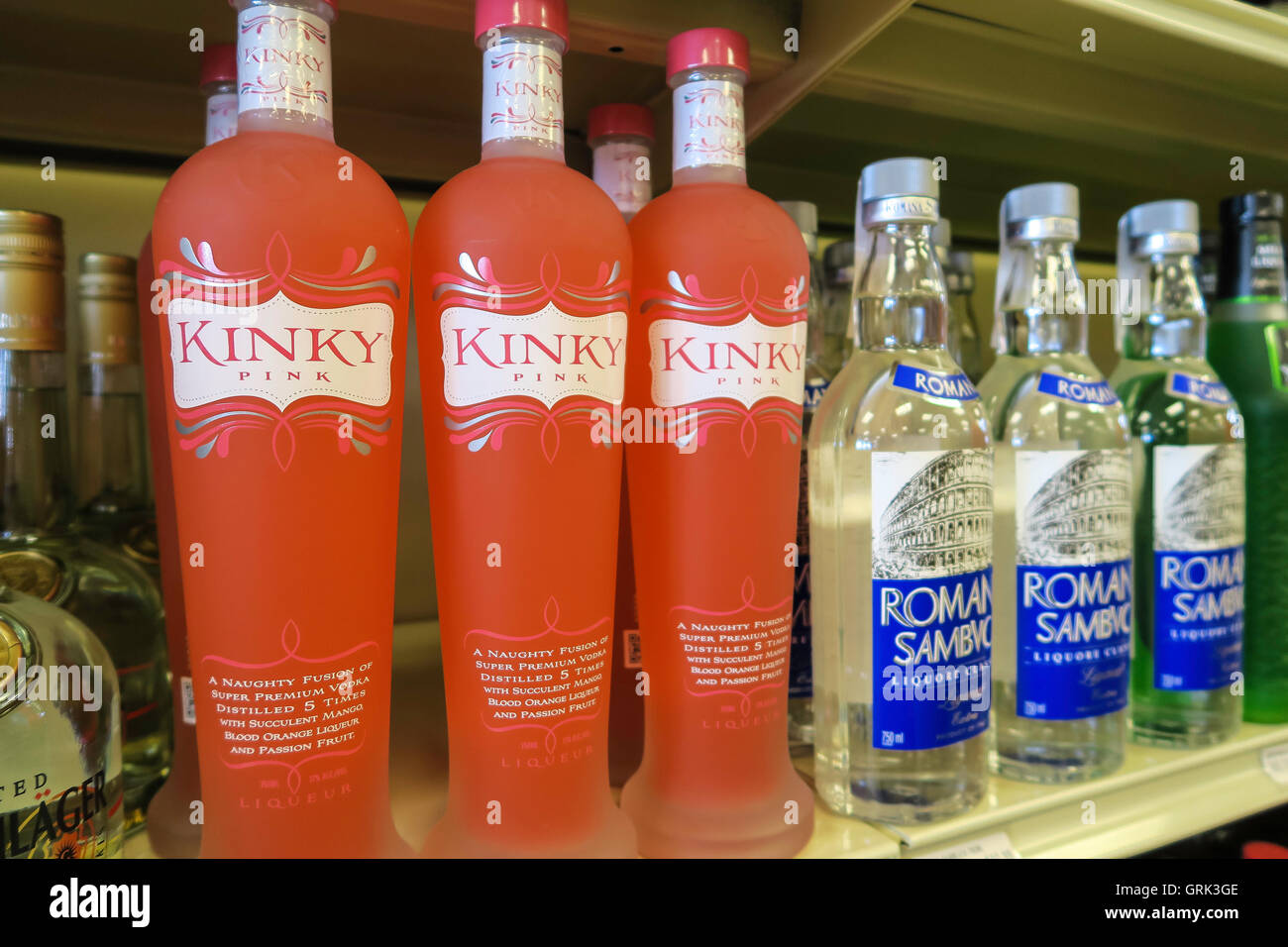 Shelf in Liquor Store, USA Stock Photo Alamy
