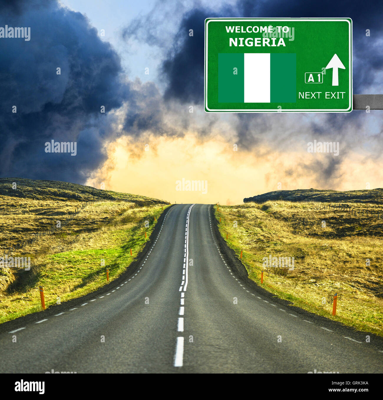 Nigeria road sign against clear blue sky Stock Photo - Alamy Nigeria road sign against clear blue sky Stock Photo - Alamy