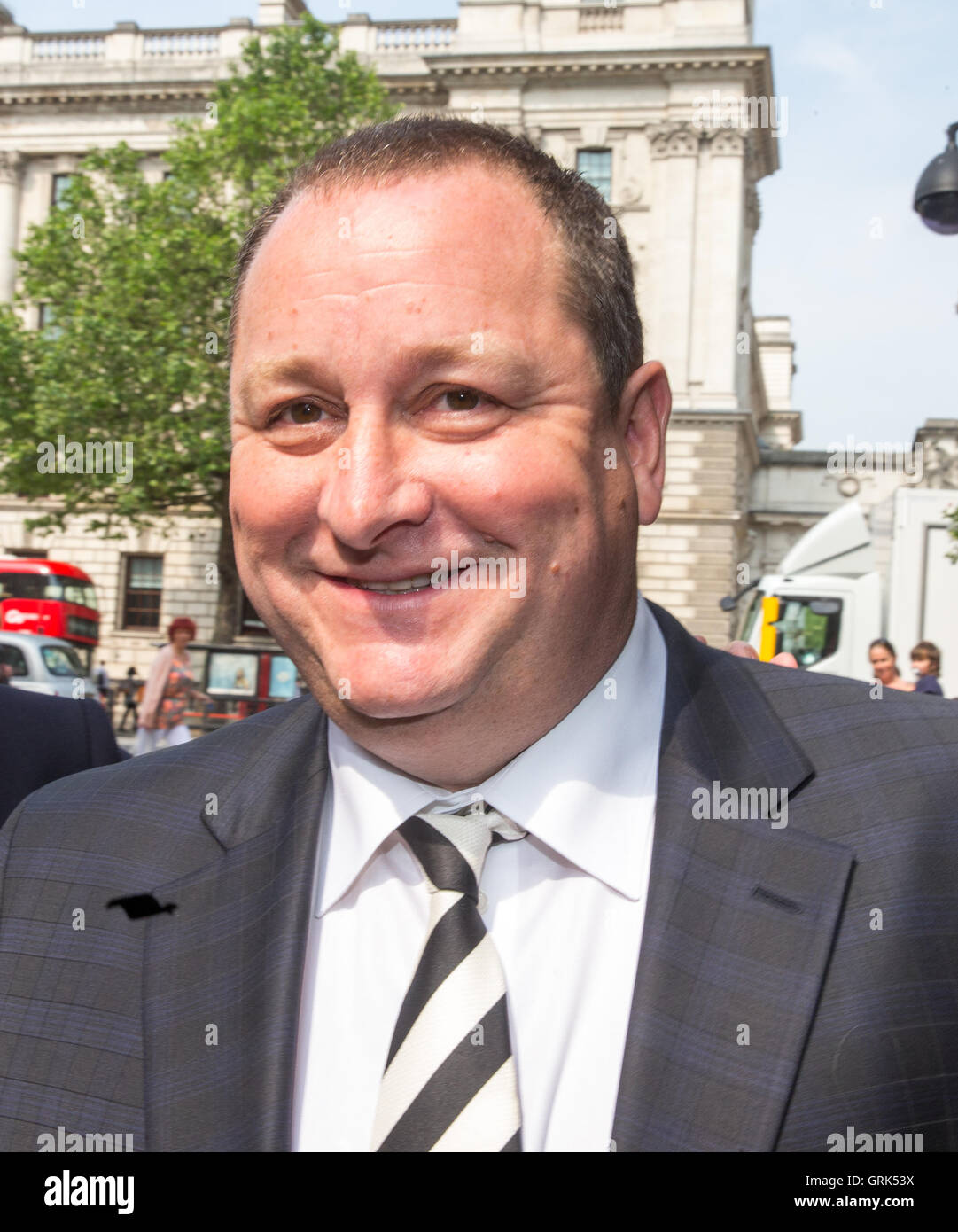 Mike Ashley,managing director of Sports Direct and owner of Newcastle FC,arrives at the Commons select committee for questions Stock Photo