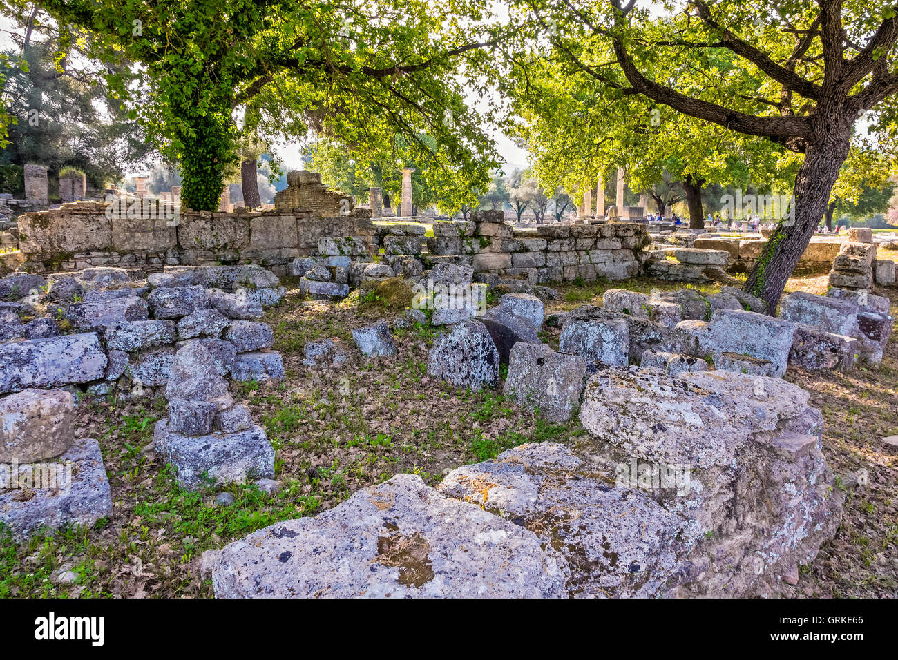 Part Of The Remains Of The Prytaneion Ancient Olympia Peloponissos Greece Stock Photo