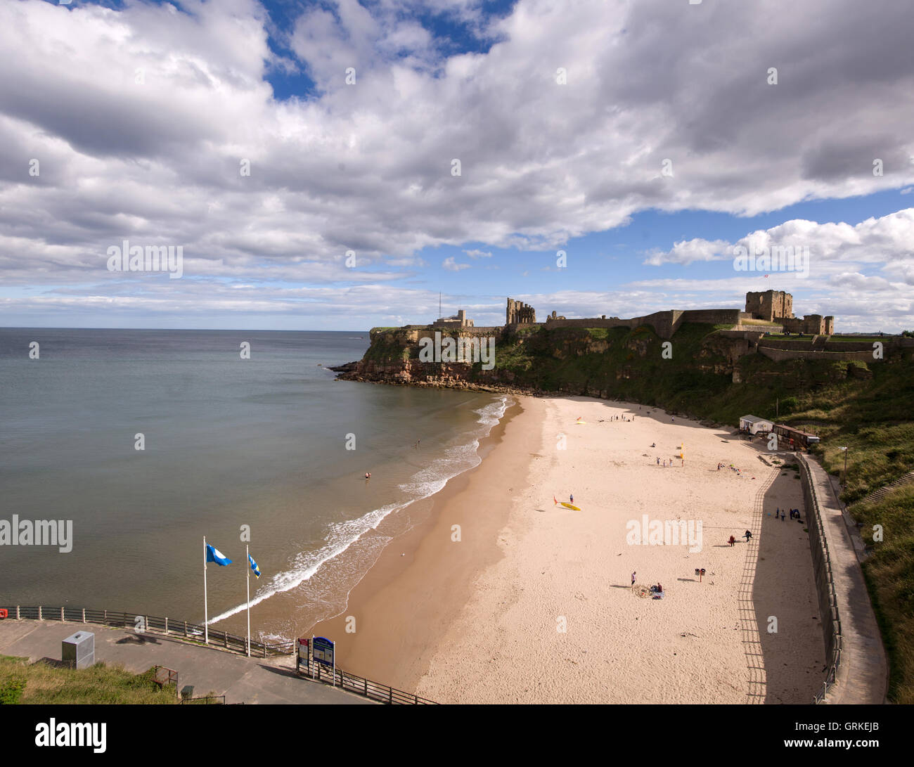 King Edwards Bay and Tynemouth Priory, Tynemouth, North East England Stock Photo