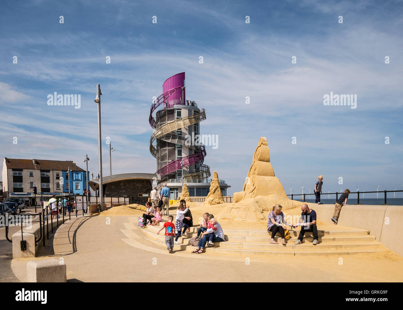 The Beacon Vertical Pier Esplanade Redcar UK Stock Photo Alamy