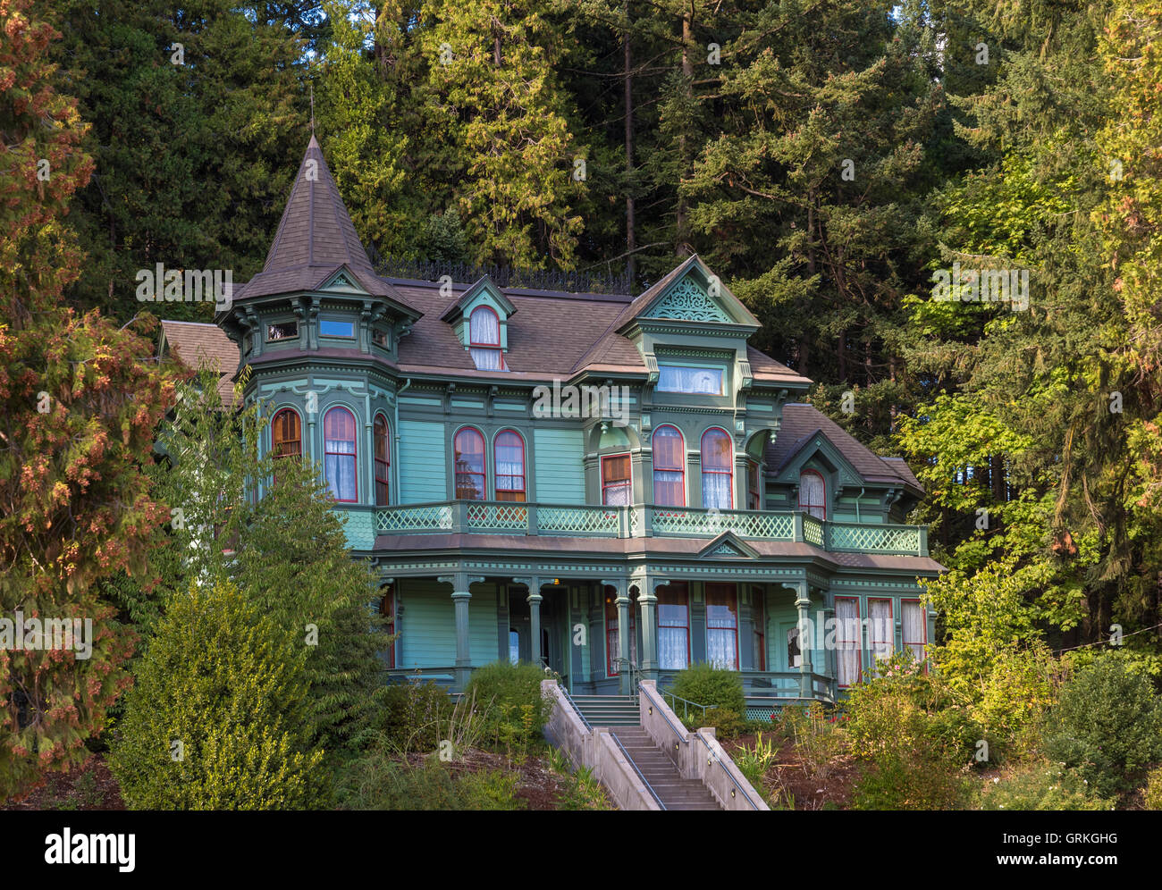 The Shelton McMurphey Johnson House in Eugene, Oregon. Stock Photo
