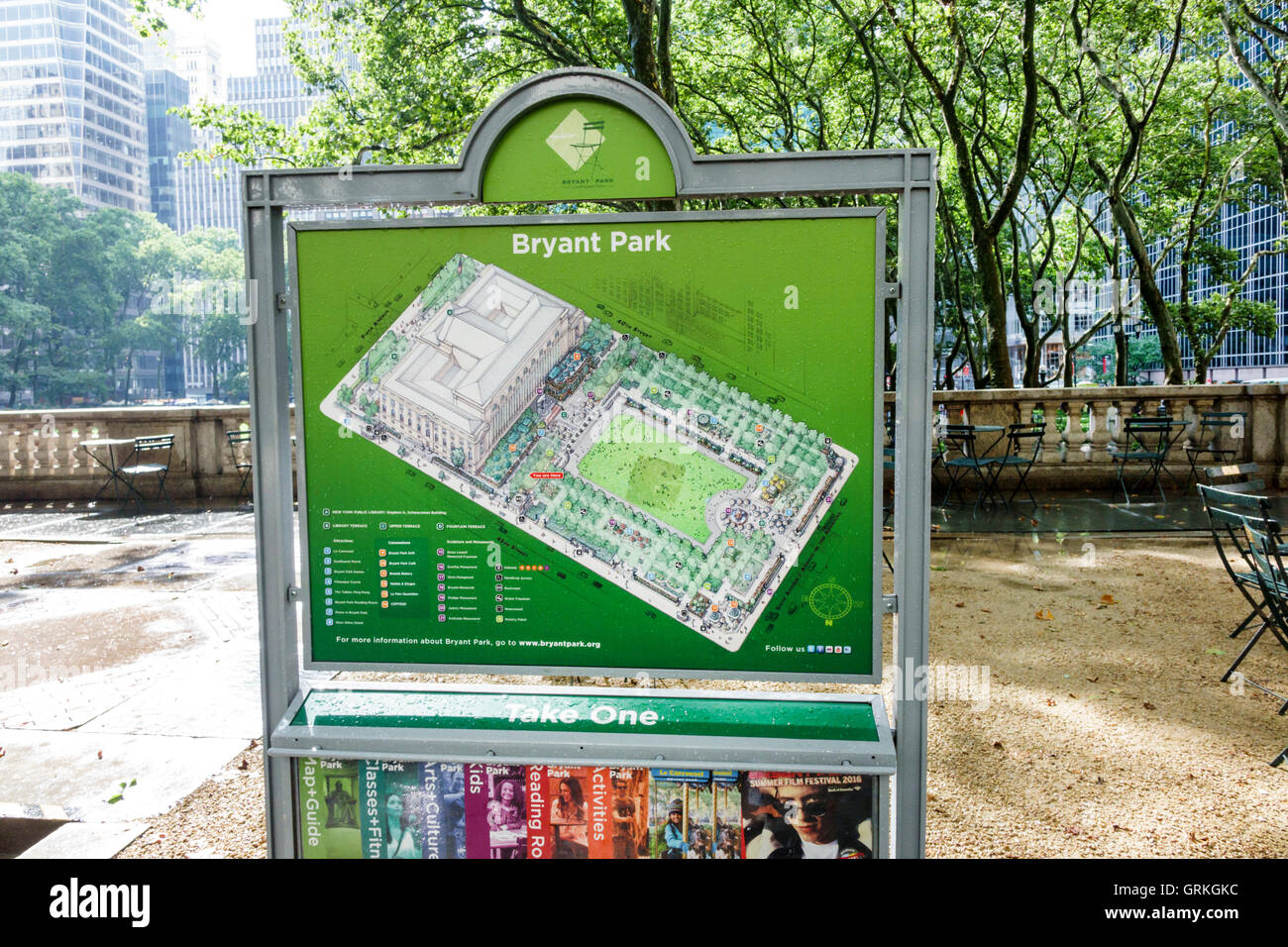 Manhattan New York City Nyc Ny Midtown Bryant Park Public Park Map