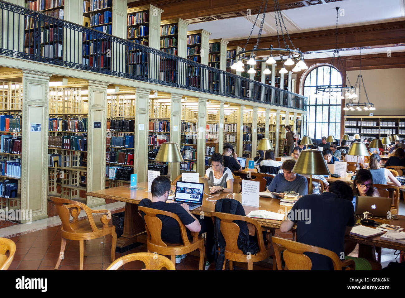 New York City,NY NYC Manhattan,Midtown,New York Public Library,Main Branch,Stephen Schwarzman building,historic landmark,Irma & Paul Milstein Division Stock Photo