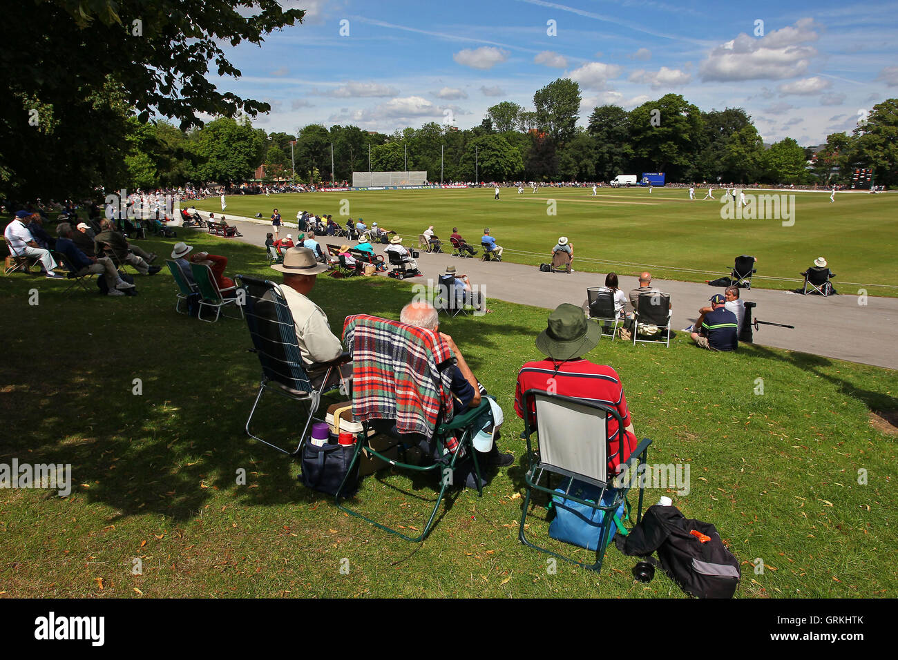 General view of play on Day Three - Derbyshire CCC vs Essex CCC - LV County Championship Division Two Cricket at Queen's Park, Chesterfield - 09/07/14 Stock Photo