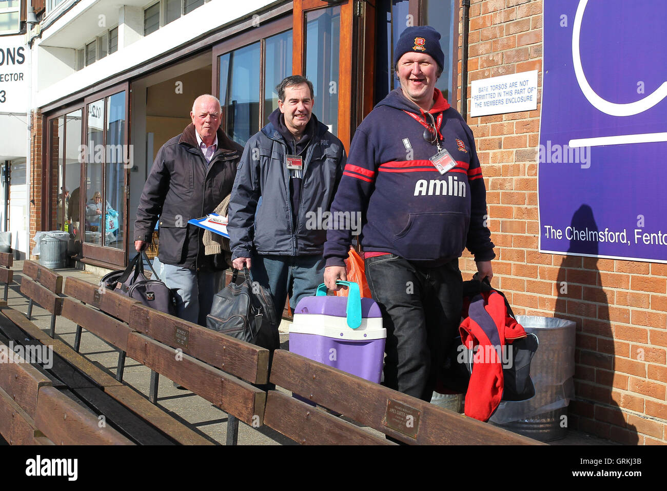 Members arrive early for the first game of the Championship season - Essex CCC vs Derbyshire CCC - LV County Championship Division Two Cricket at the Essex County Ground, Chelmsford - 13/04/14 Stock Photo