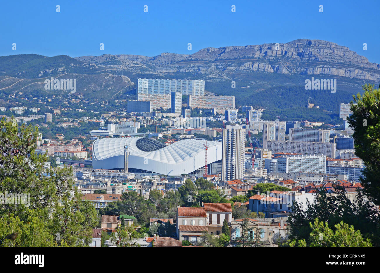 Le Nouveau Stade Velodrome Marseille Bouches-du-Rhome France Stock Photo