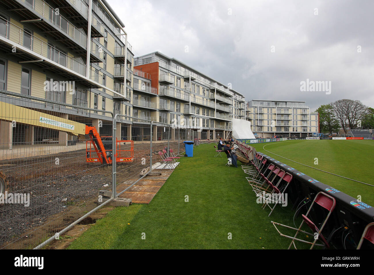 A general view of a development of flats around the ground