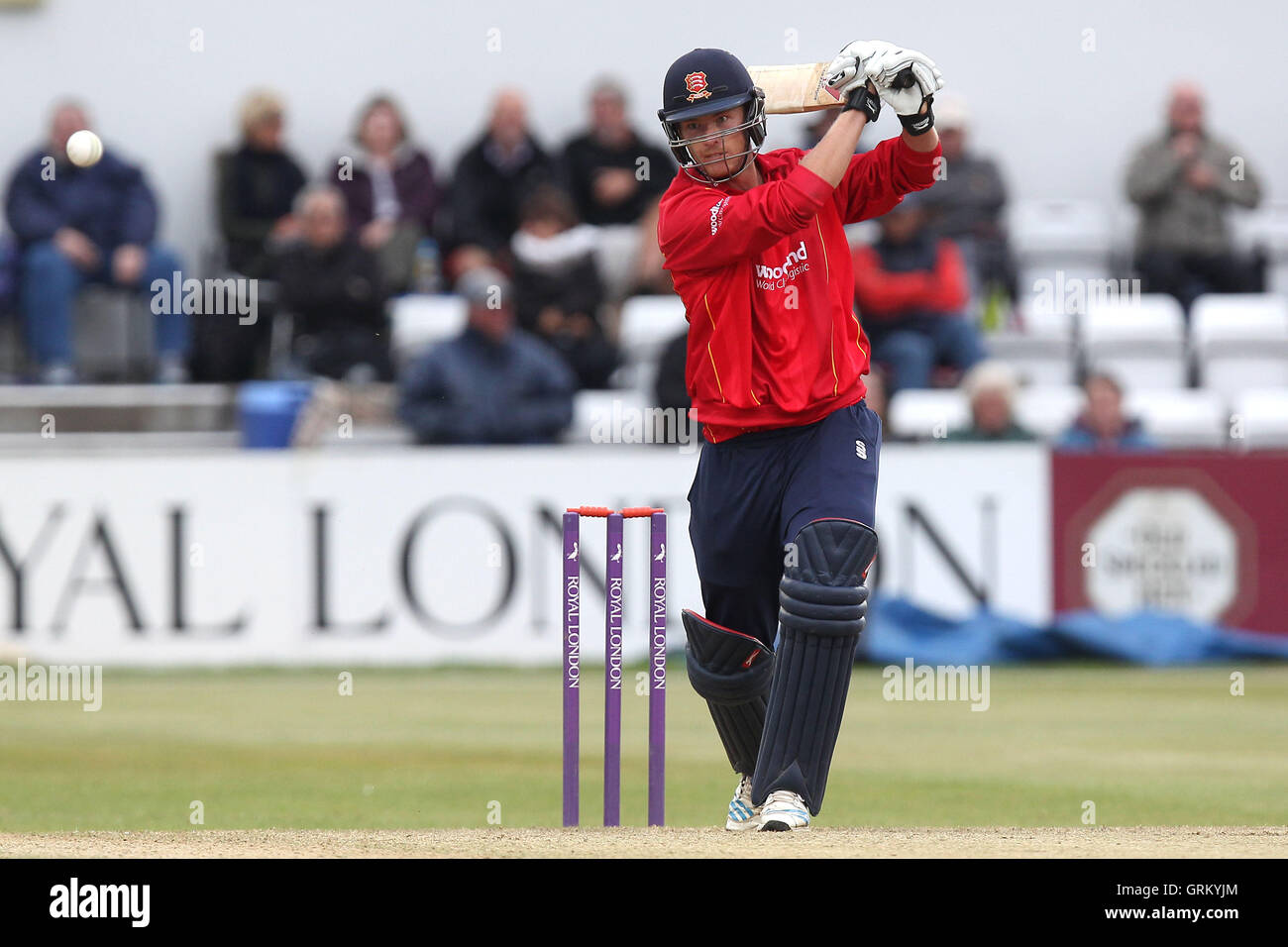 Tom Westley in batting action for Essex - Northamptonshire Steelbacks vs Essex Eagles - Royal London One-Day Cup at the County Ground, Northampton - 21/08/14 Stock Photo