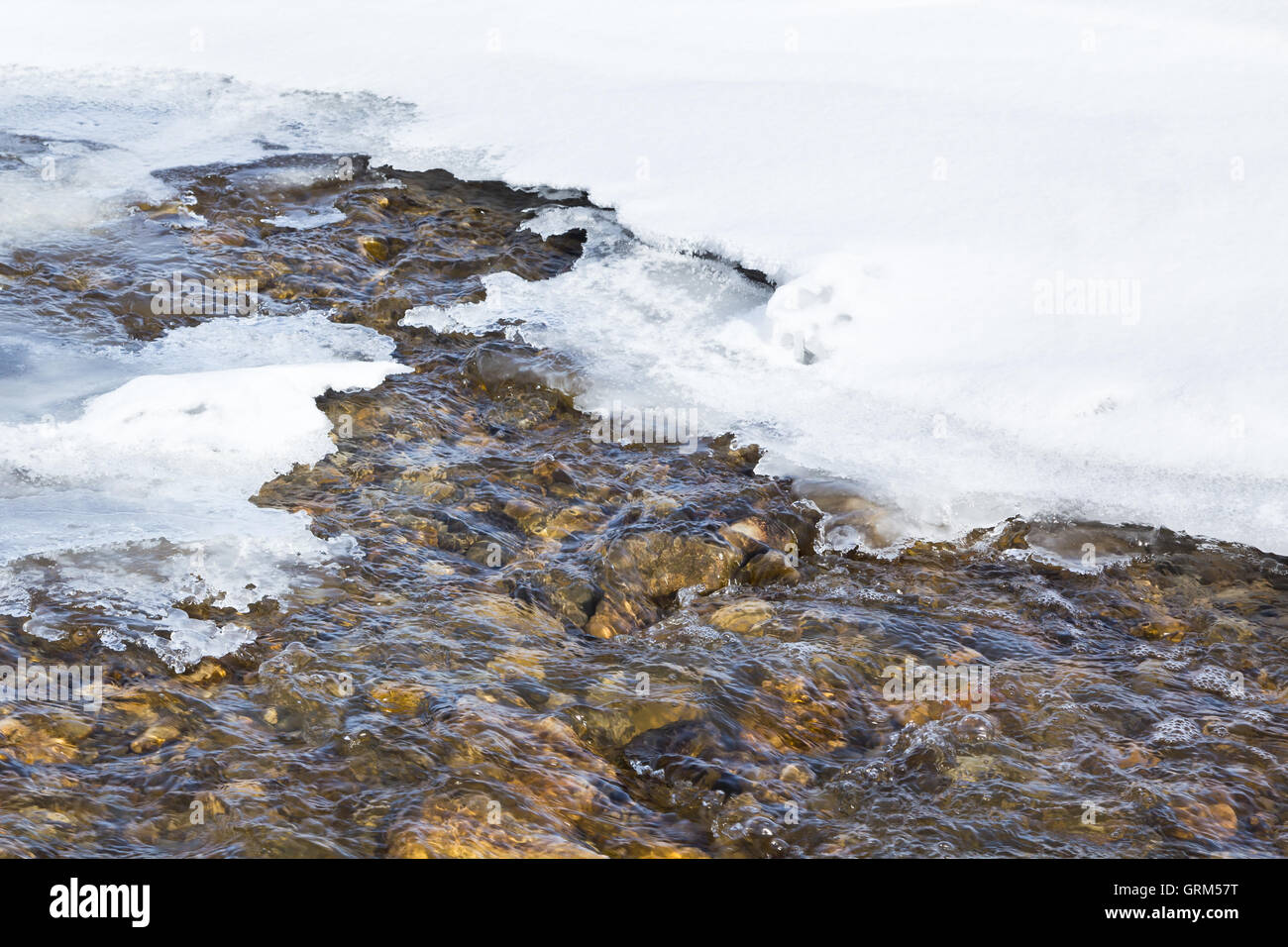 Spring runoff from melting snow raises the water level of streams