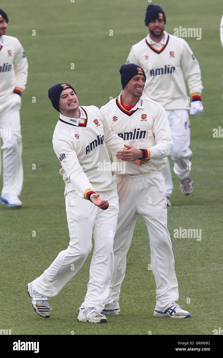 Nick Browne Of Essex Celebrates A Catch To Dismiss Sam Robson With Stock Photo Alamy