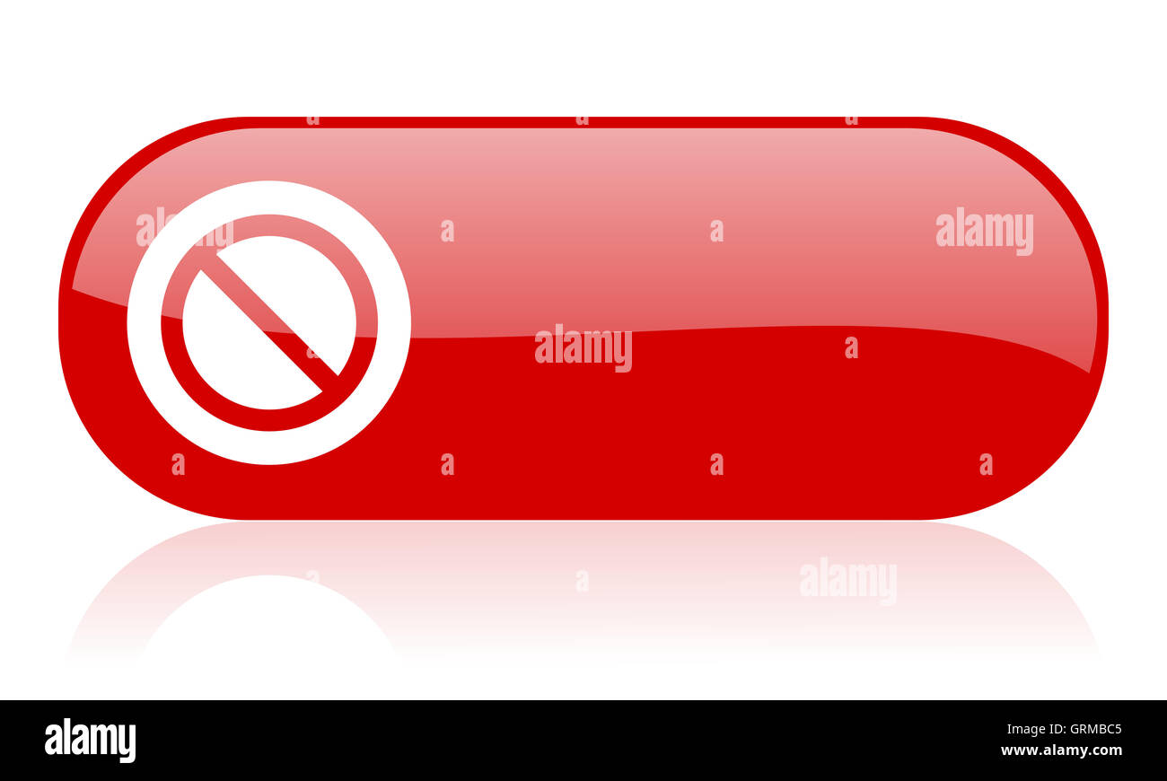 access denied red web glossy icon Stock Photo
