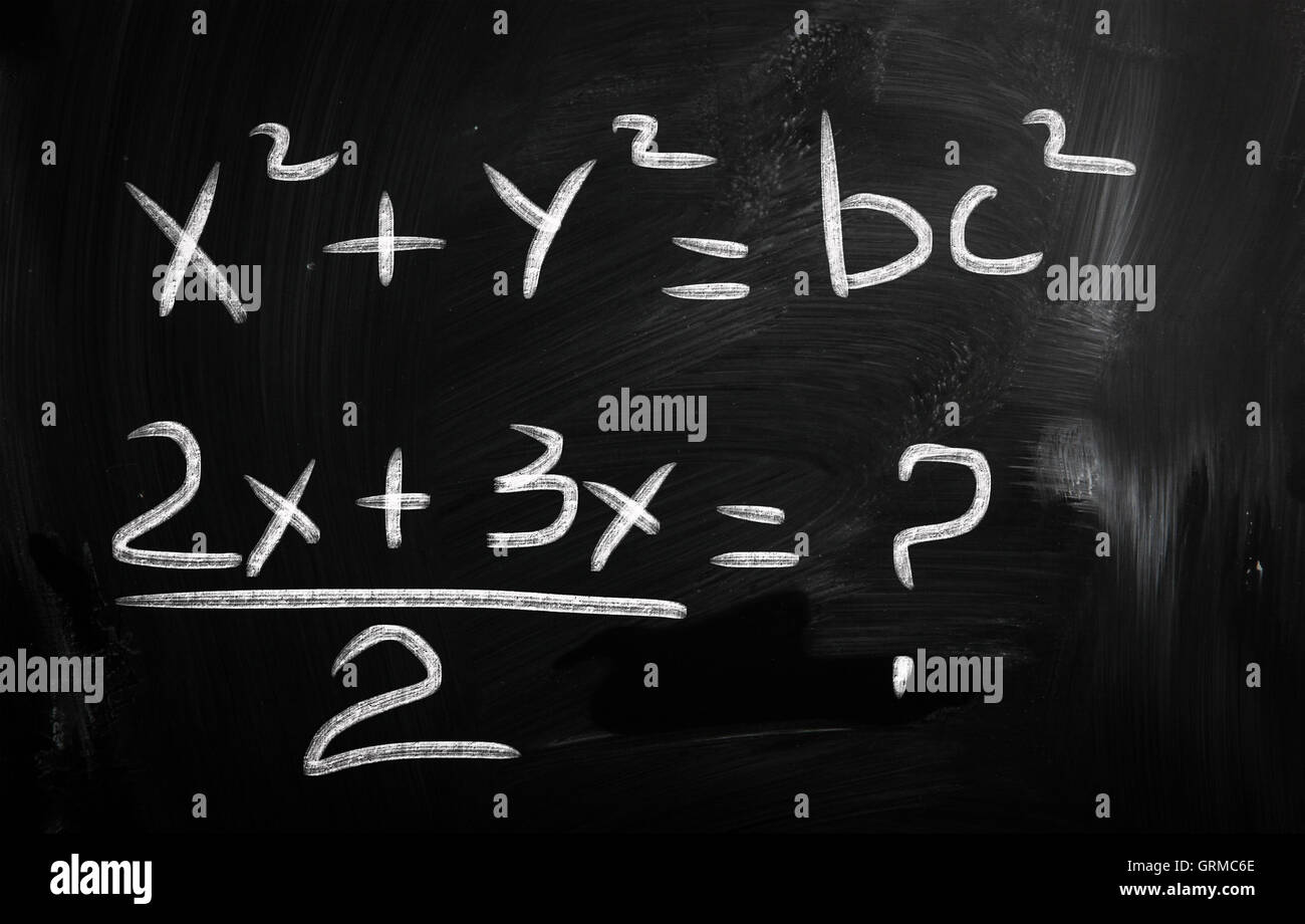 blackboard with math text Stock Photo
