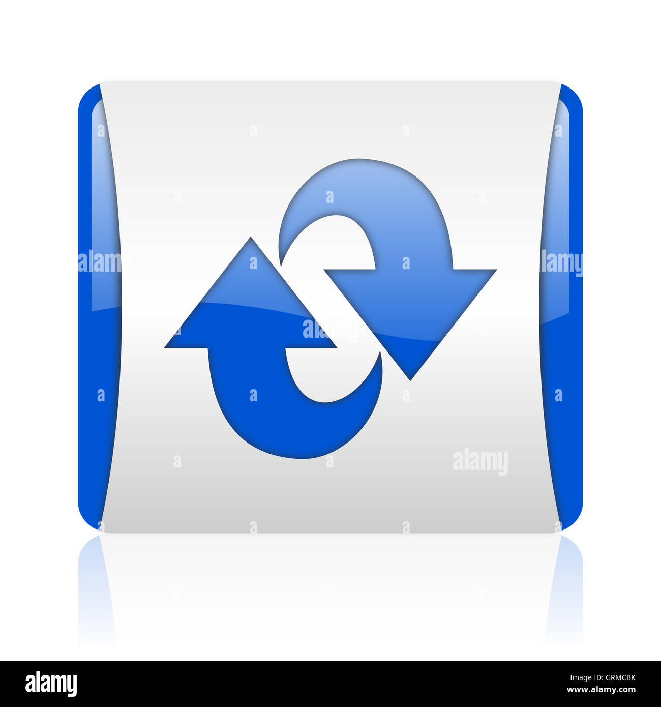 rotate blue square web glossy icon Stock Photo - Alamy