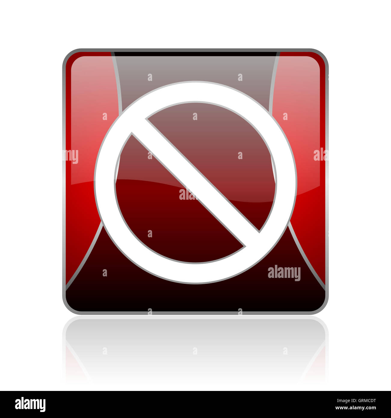 access denied red square web glossy icon Stock Photo
