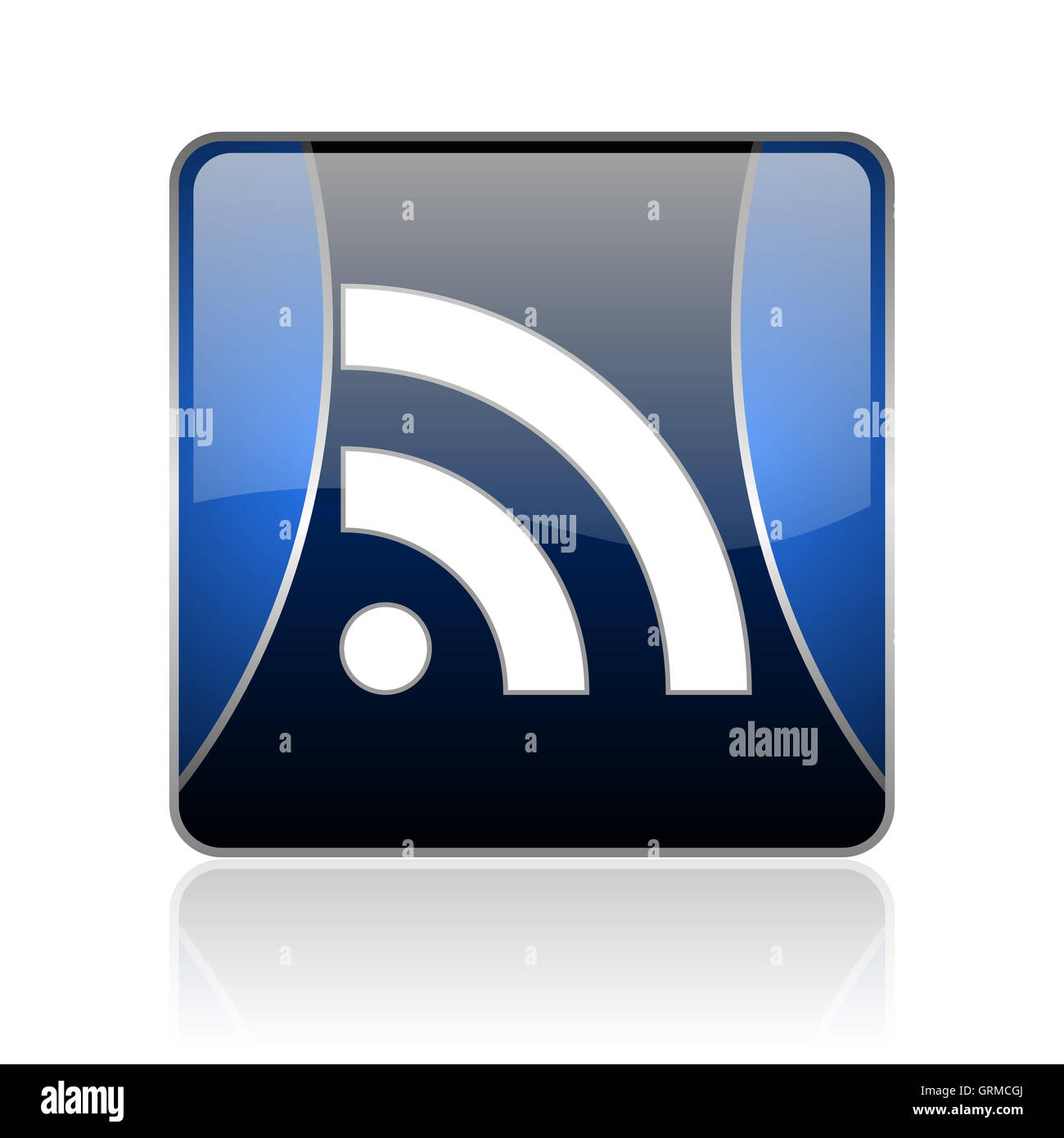 rss blue square web glossy icon Stock Photo