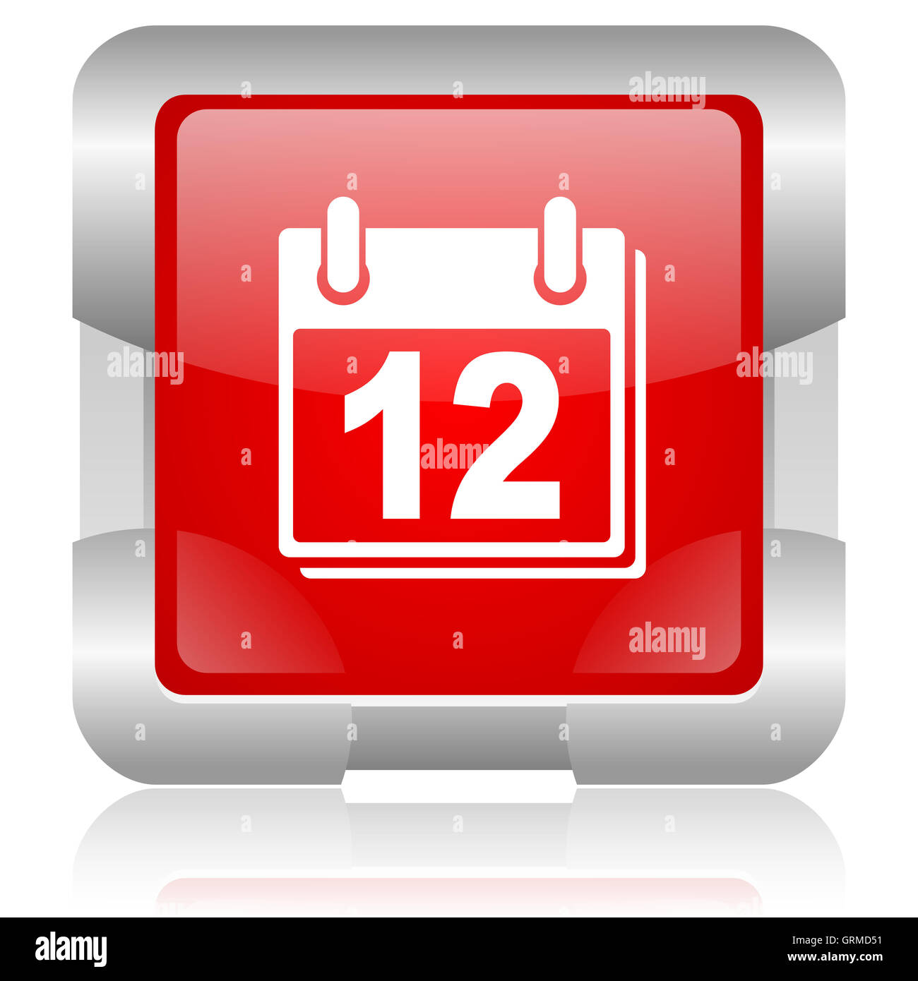 planner red square web glossy icon Stock Photo - Alamy