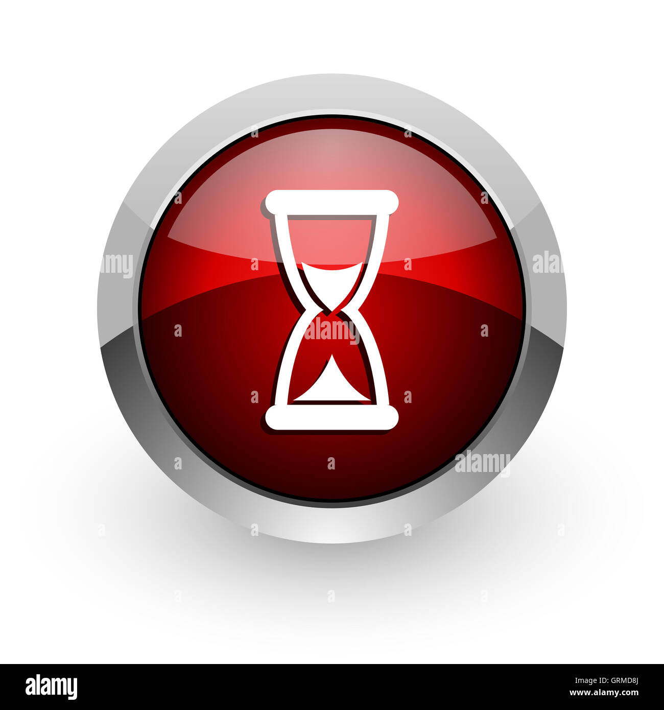 time red circle web glossy icon Stock Photo - Alamy