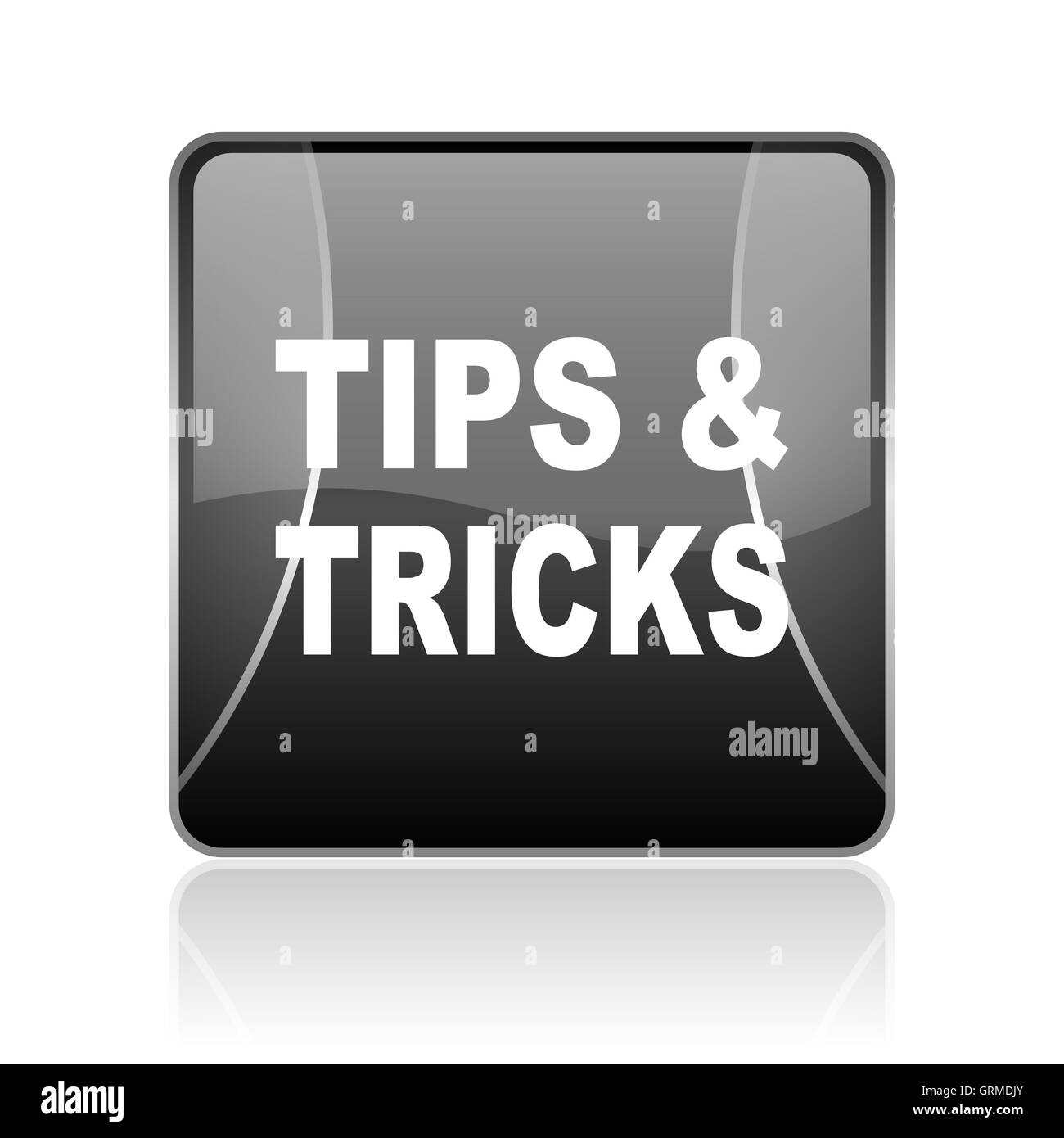 tips black square web glossy icon Stock Photo