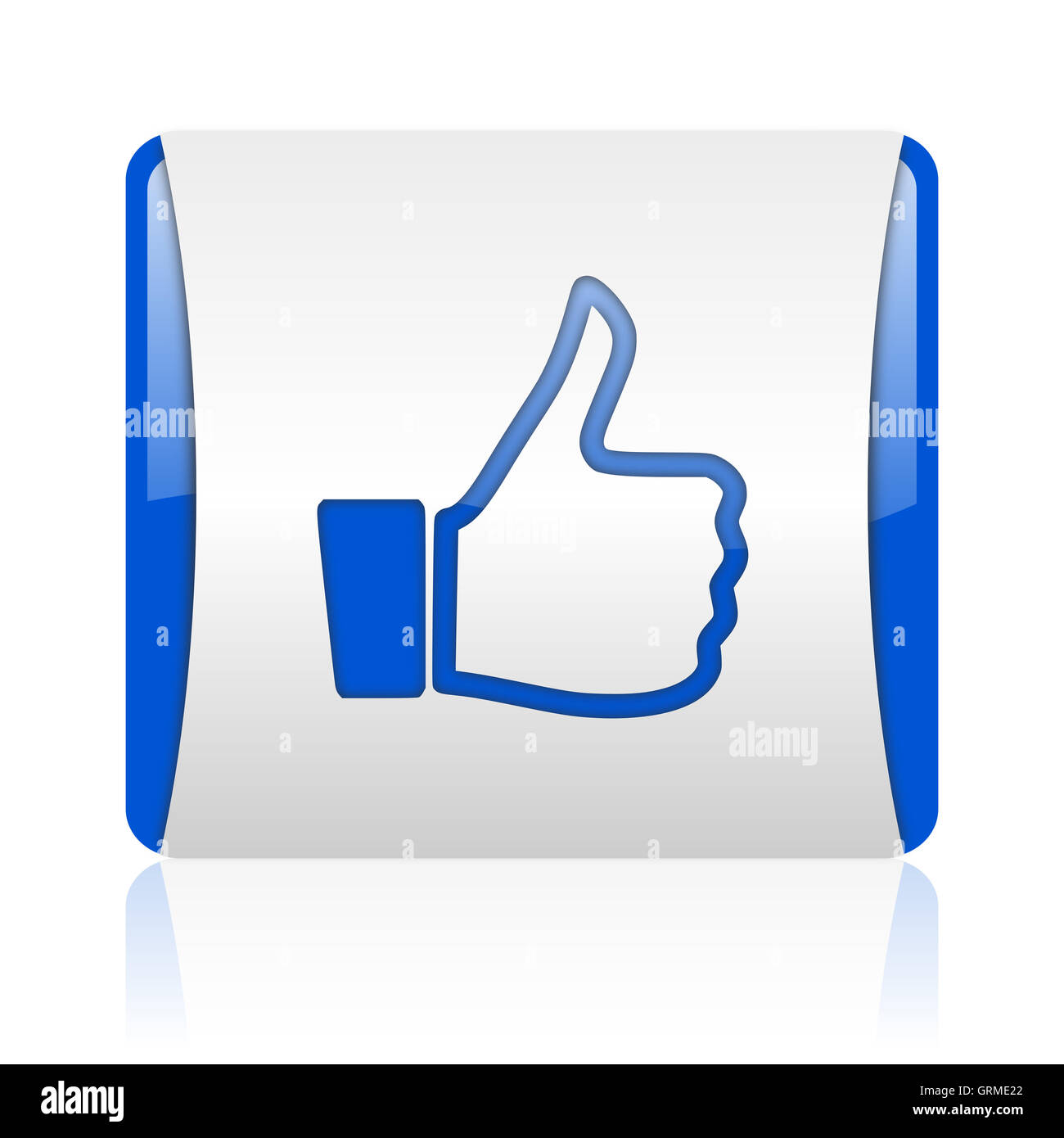thumb up blue square web glossy icon Stock Photo - Alamy